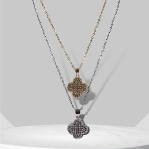 SILVER Clover Stainless Steel Necklace